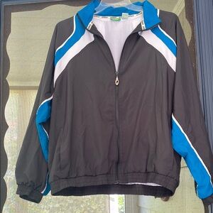 Mens Prince Tennis Vintage Black and Blue Track Jacket, size large